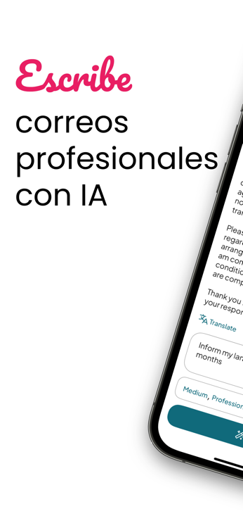 Escribe correos profesionales con IA — la app Email Writer para iPhone